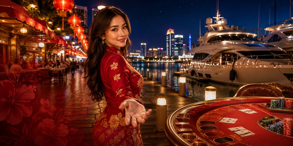Permainan baccarat bergaya Melayu tempatan Malaysia dengan suasana meja kasino