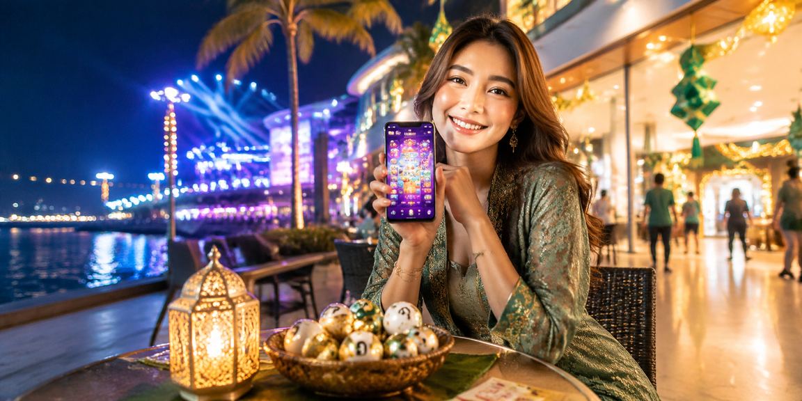 Suasana Hari Raya dengan loteri dan taruhan perayaan Malaysia